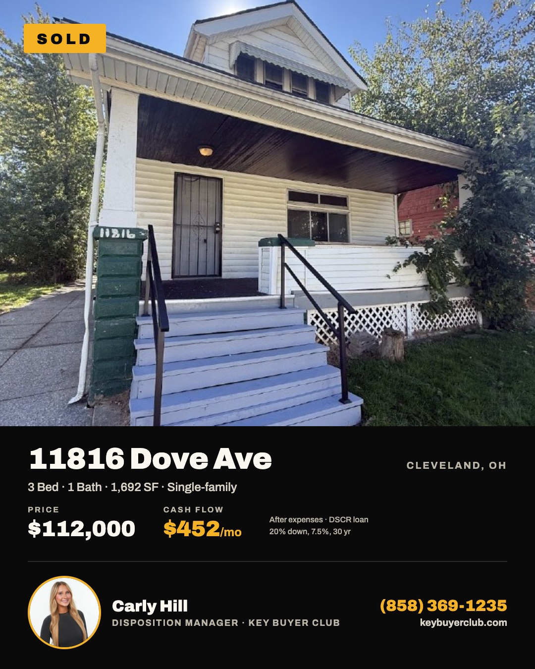 Sold Cleveland investment property — 3 bed Section 8 rental with cash flow