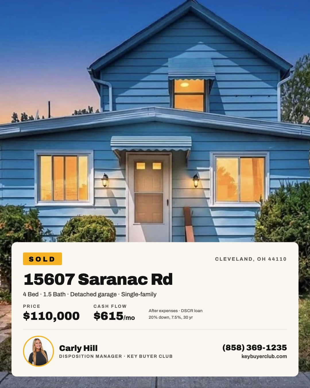 Sold Cleveland investment property — 4 bed single-family with detached garage